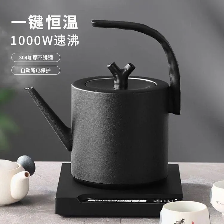 日式单壶烧水电陶炉长嘴电热水壶手冲咖啡壶保温不锈钢煮茶壶家用