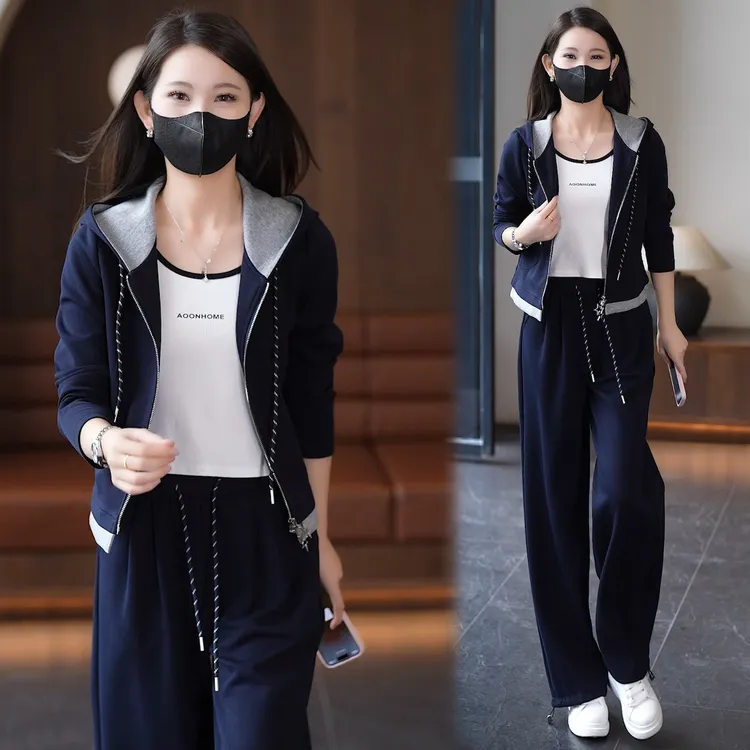 优依纯开衫外套 减龄韩版宽松休闲套装 直筒裤女 2025秋装新款