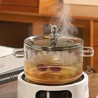 高硼硅玻璃锅耐高温玻璃汤锅可明火锅电陶炉可用（不含底座）