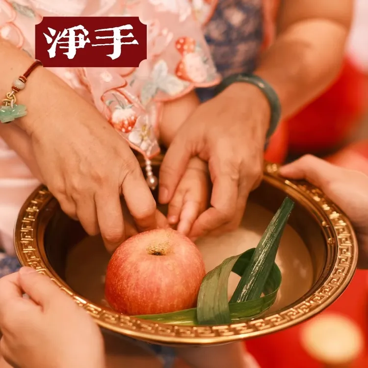 宝宝抓阄礼仪式感流程抓周用品一周岁布置净手盆道具婴儿洗手脸盆