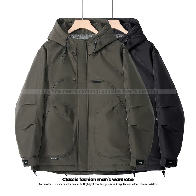 冬季二棉新品时尚休闲户外冲锋衣男士棉服连帽夹克外套8889