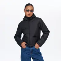 Oneup合身连帽棉服短款时尚休闲加厚防风保暖秋冬立领防寒