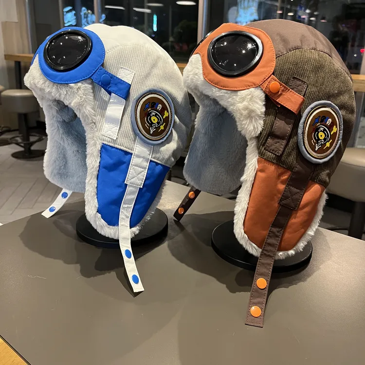 飞行员帽中大童帽子秋冬季韩版男童雷锋帽女孩宝宝防风护耳保暖帽