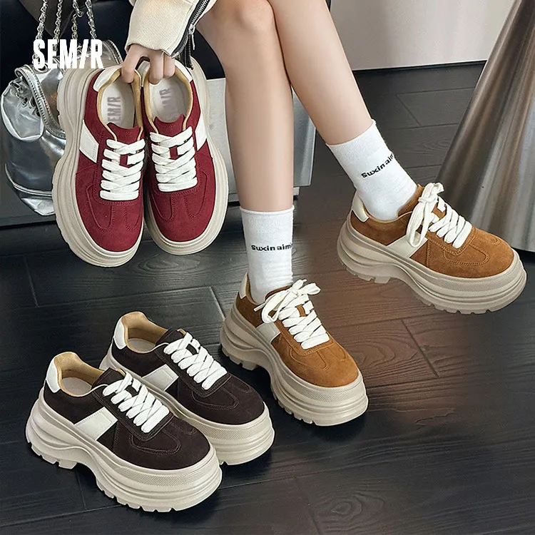 SEMIR【琥珀流光】明星同款女鞋增高德训鞋小个子松糕高颜值厚底鞋