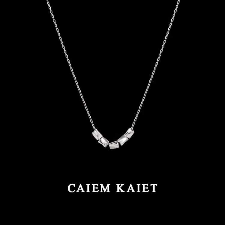 CAIEM KAIET 链子足银 好运豆豆纯银项链女气质时尚小众感锁骨链