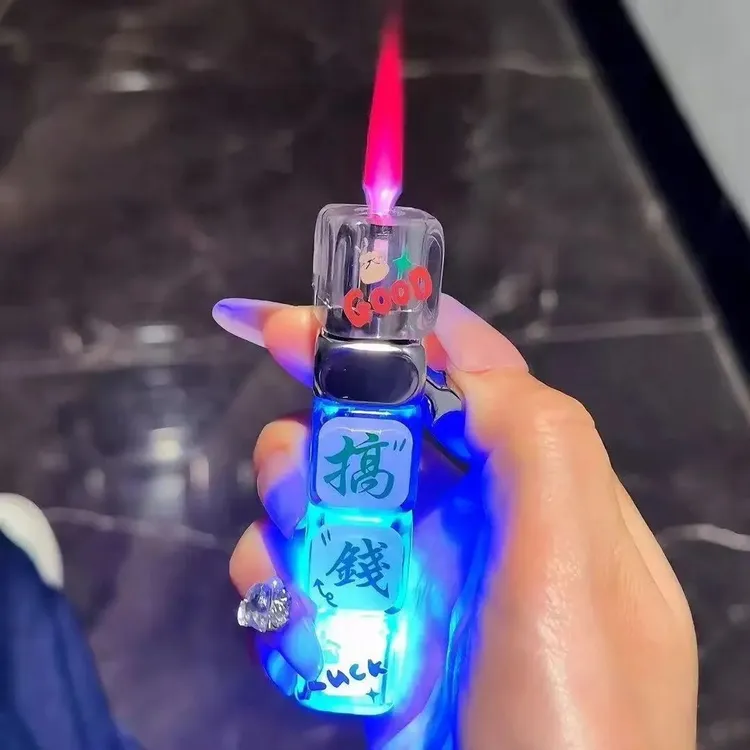 创意旋转打火机防风炫酷解压跑马灯个性便携解压高颜值送礼送男友