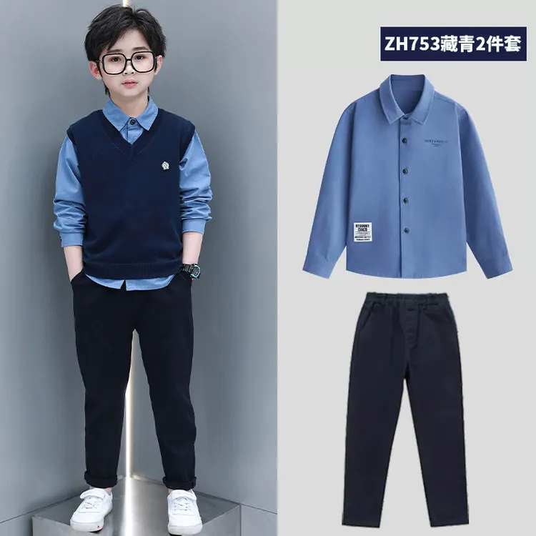 儿童西装套装帅气英伦花童礼服男童小西服中大童男孩钢琴演出服潮