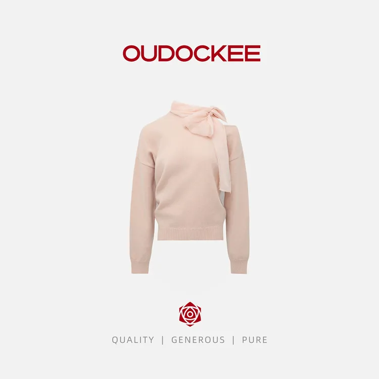OUDOCKEE 鸥鸥【香飘飘】韩系蝴蝶结时尚气雅毛针织衫 MACAB830T