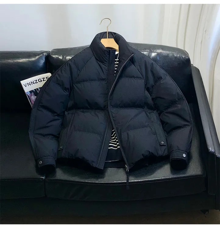 2025年新品冬季立领羽绒服男外套休闲时尚白鸭绒填充面包服潮牌男