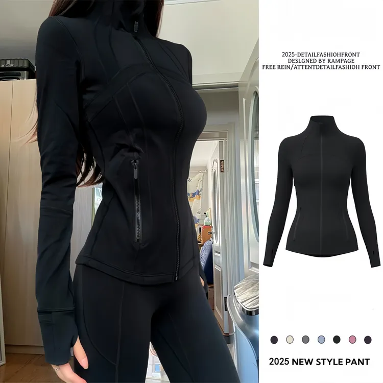 黑色修身防晒衣女夏季2025年新款户外爬山冰丝瑜伽上衣健身骑行服
