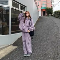 Neo Studio 休闲运动风抽绳时尚开衫显瘦百搭套装女