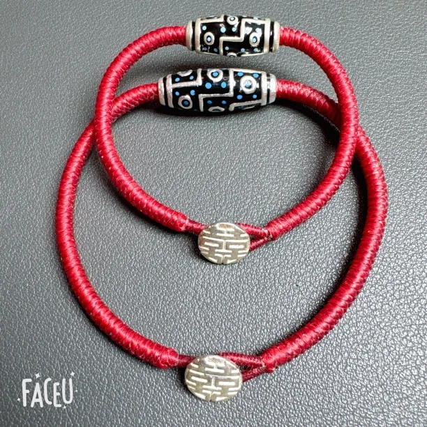 手链 情侣红色泰蜡金刚结手绳，祝福红绳，新年手绳手工手绳手串