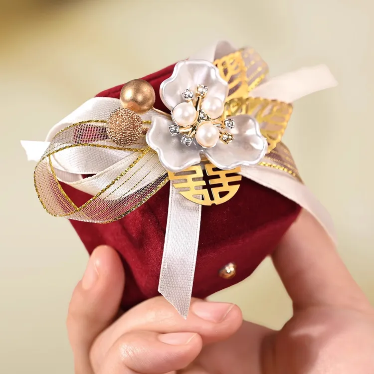 首饰盒/箱 戒指盒婚礼喜嫁求结婚礼绒钻戒对戒盒子首饰收纳盒送礼