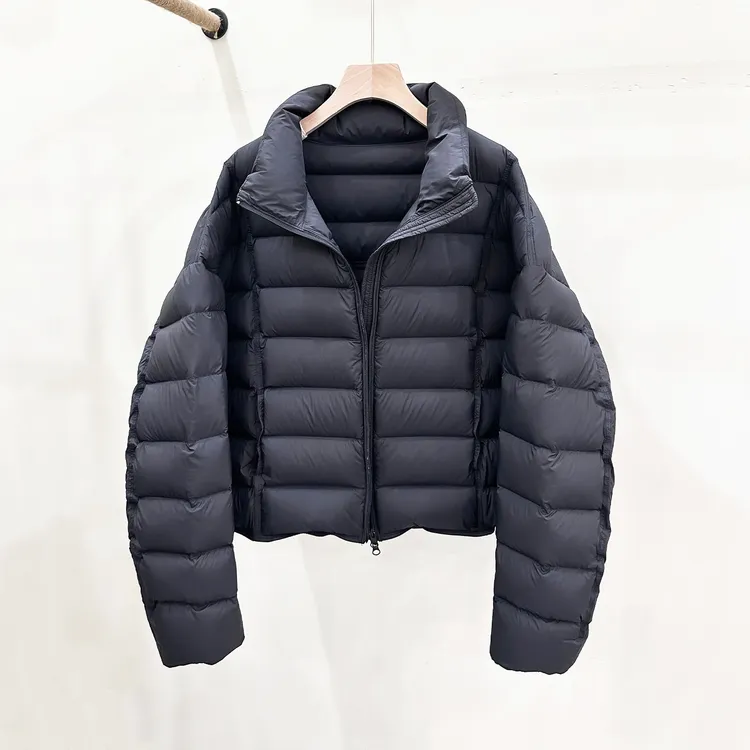 90白鸭绒排骨服立领羽绒服女短款面包服冬季外套2025新款休闲冬装