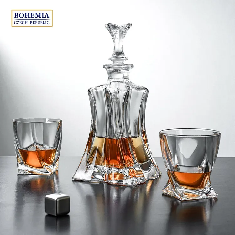 捷克BOHEMIA进口水晶玻璃威士忌 洋酒杯家用酒壶酒具套装现代酒樽