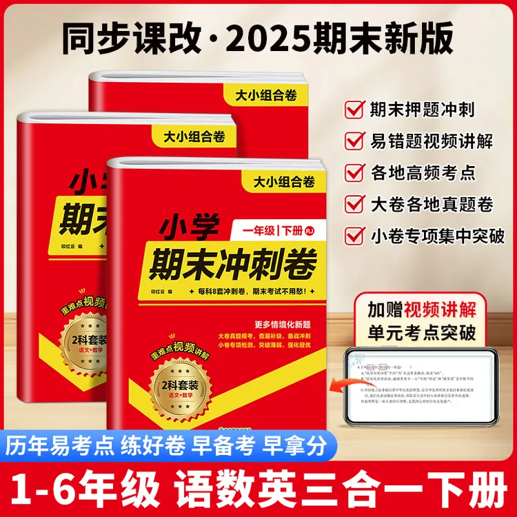 2025新版小学期末冲刺卷语数英三合一大小卷考点押题冲刺真题模拟