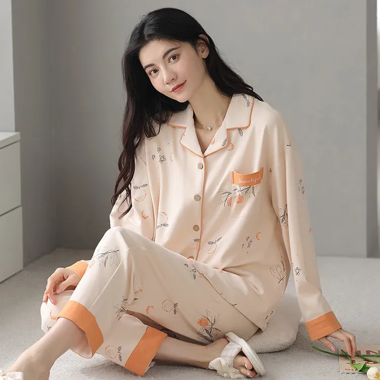 2025睡衣女士春秋款开衫长袖甜美开衫可外穿家居服休闲大码两件套