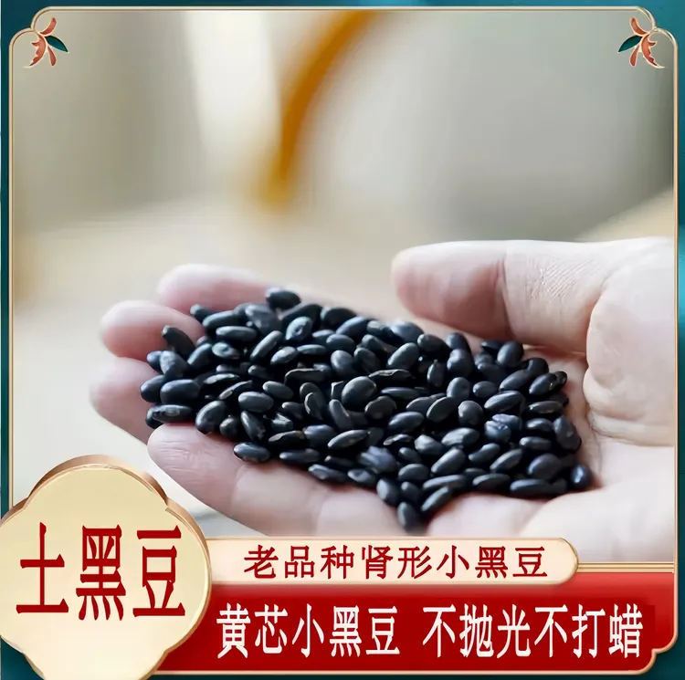 纯黑豆农家黑豆老品种肾形黄心黑豆雄黑豆生黑豆农家自产豆浆醋泡