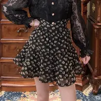 专场现货【一生罗曼】别致印花设计感显瘦穿搭蛋糕短裙B1147