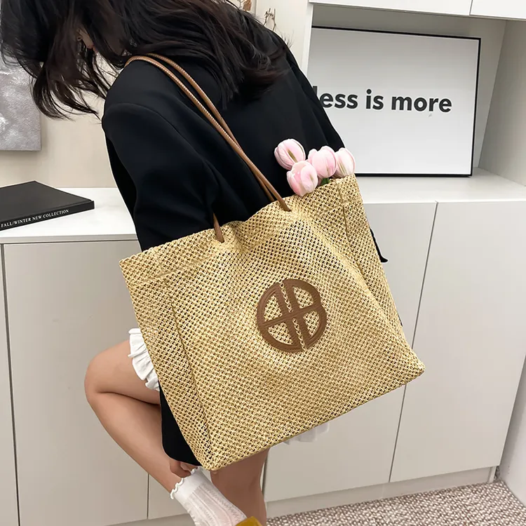 慵懒风编织百搭小众时尚托特包编织包单肩包夏季肩包轻奢休闲洋气