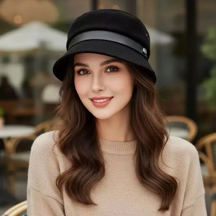 一帽多用渔夫帽时尚百搭女士复古秋冬盆帽爆款秋冬季休闲显脸小