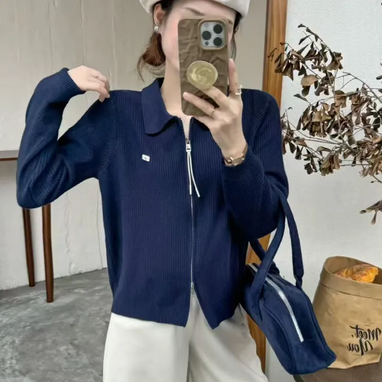 小众时尚高品质双头拉链针织开衫