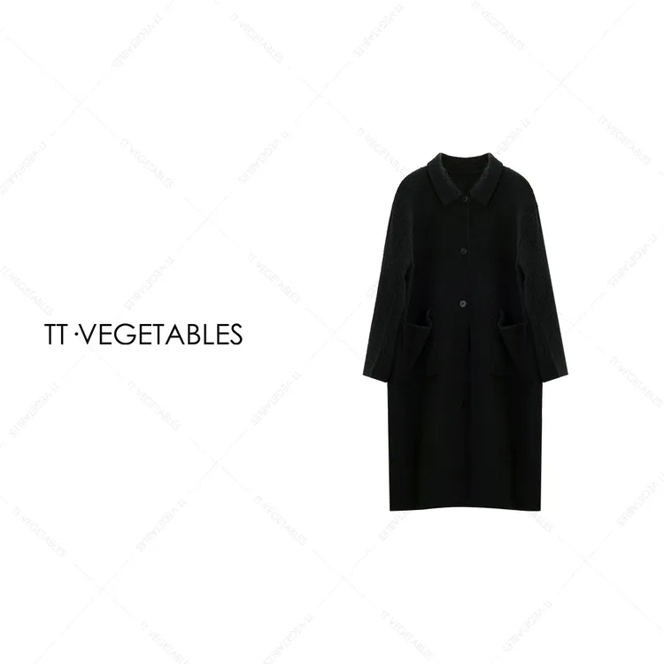 噢芬/小个子【雅韵】苏力羊毛小方领女长款外套大衣521011