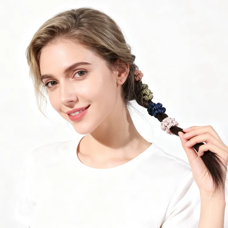 22姆米1cm亮面真丝小肠发圈100%桑蚕丝莹润优雅高级不伤发皮筋