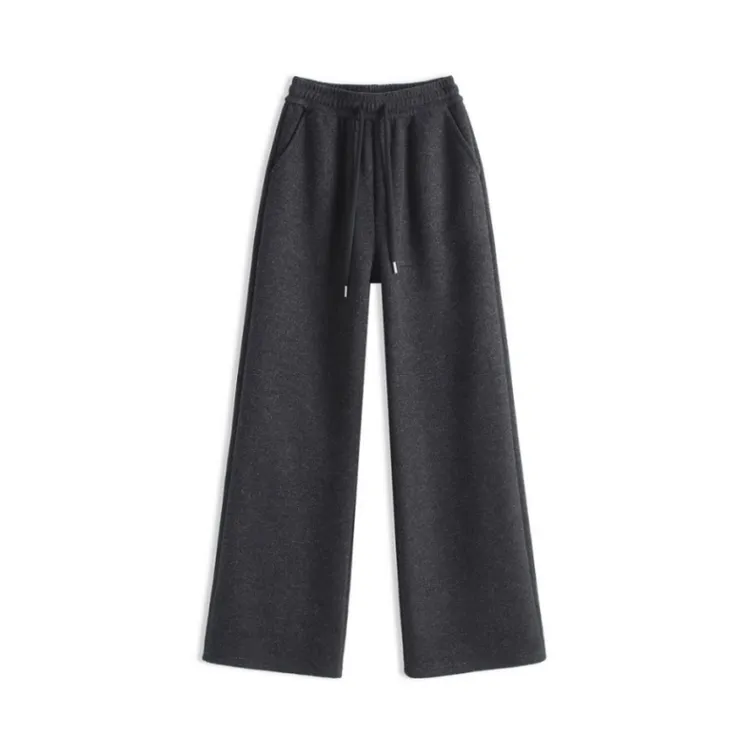 刺毛呢绒阔腿裤2025秋冬保暖窄版阔腿裤休闲裤pp001