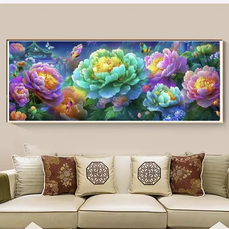 （十月甄选）丹青蝶韵大格满绣无钩边十字绣180cm*60cm(400+200)