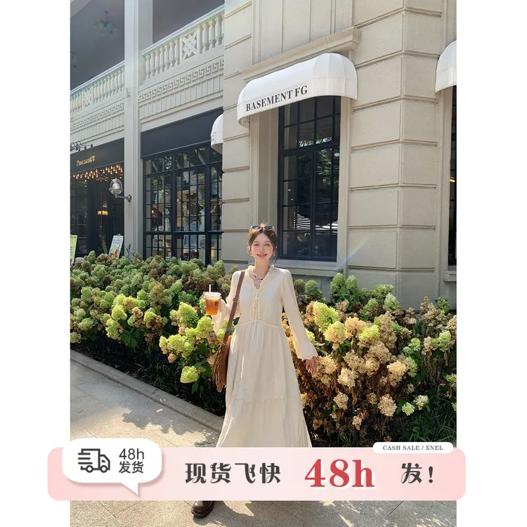 陳文文xenl【拾月风信】新款波西米亚风重工新疆穿搭白色连衣裙0023