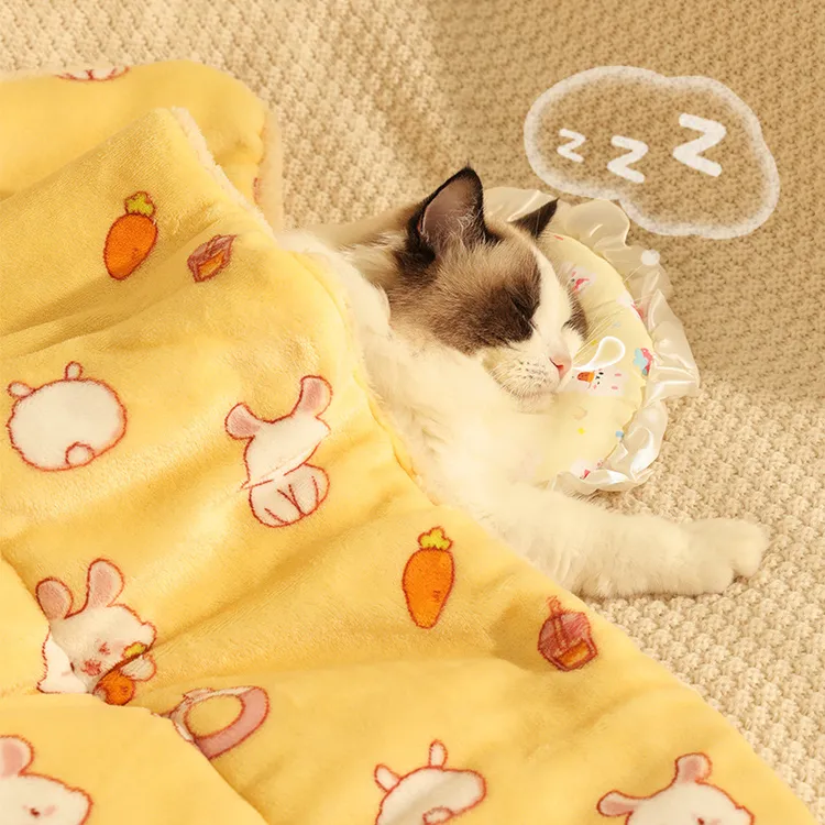 冬季猫窝保暖毛毯加厚猫咪取暖猫狗垫子狗狗毛毯保暖秋冬狗窝睡垫