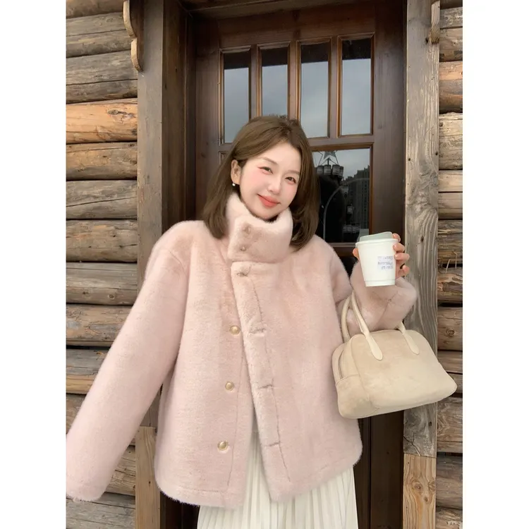 陳文文xenl【伦敦千金】冬季仿貂毛毛绒加厚保暖麂皮外套MP4416