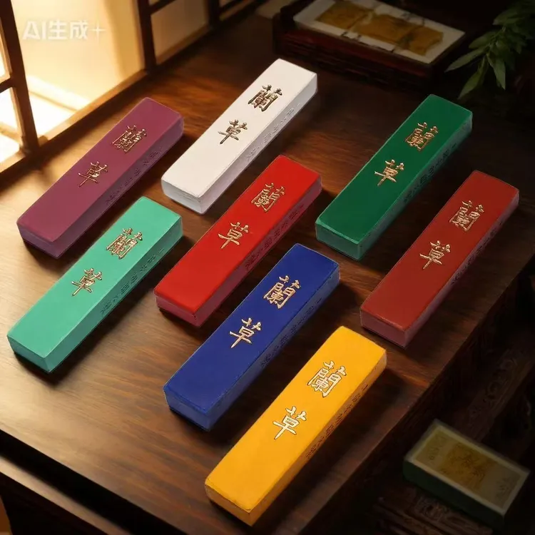 耕心草堂书法国画彩色矿物质墨条上庄老胡开文墨厂山水花鸟推荐墨