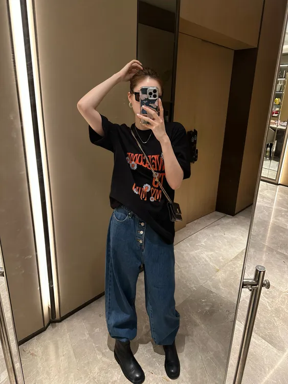 2 YYL 雏菊黑短袖 2025秋款上新autumn  DTML2506415