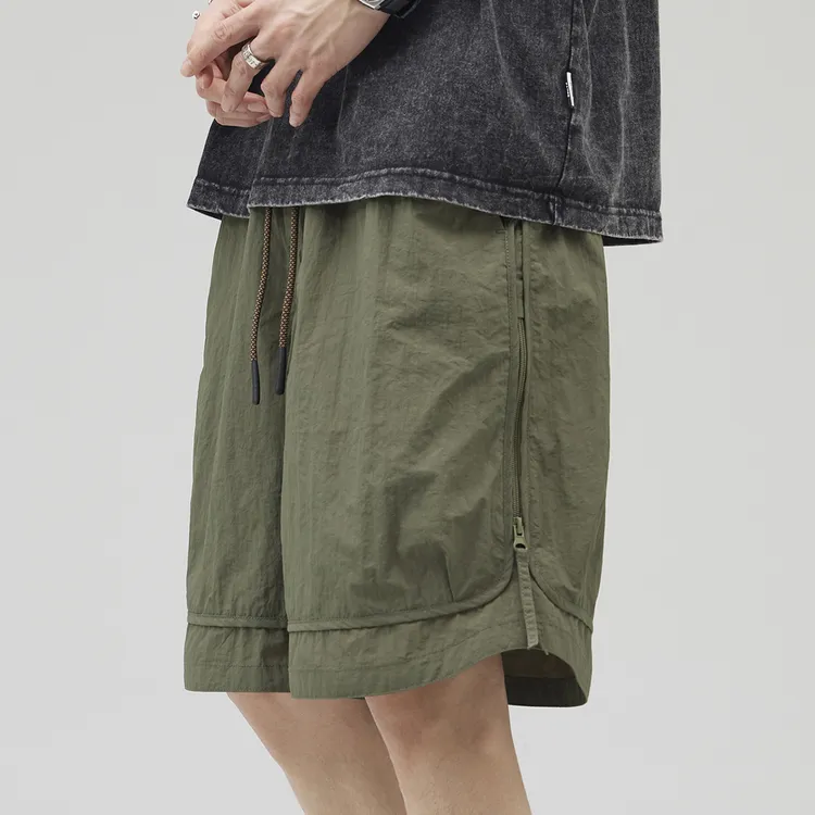 美式冰丝速干休闲短裤男2025新款夏外穿工装潮牌大码男士五分裤薄