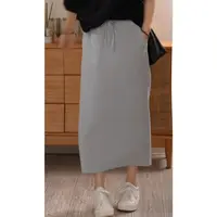 Y【叭哒不惑】押韵 百搭松紧腰直筒一字半裙立体显瘦舒适半身裙