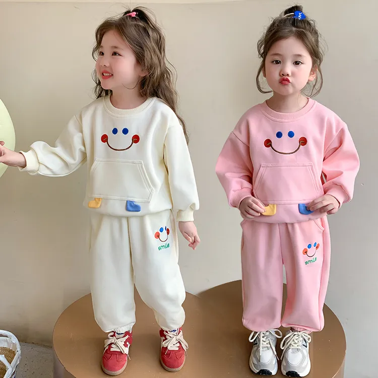 女童休闲套装2025新款儿童春秋装洋气时髦女宝宝春季卫衣两件套潮