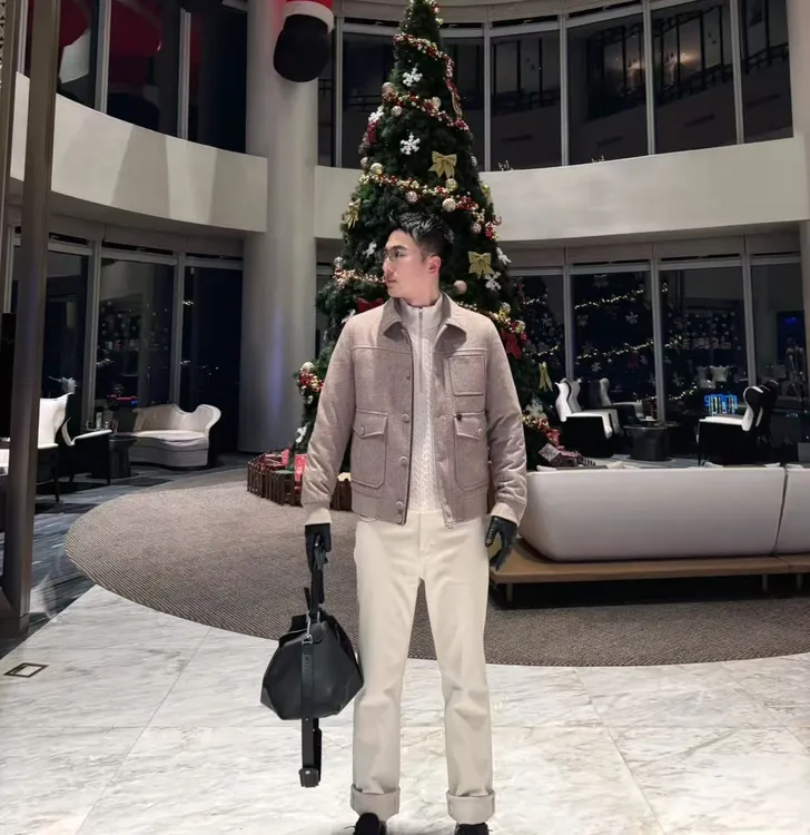 【新贵OLDMQNEY】男士新款纯色时尚老钱风翻领百搭羽绒服