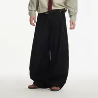 【江南先生】弯刀分割牛仔裤男女秋宽松直筒长裤JNK9325