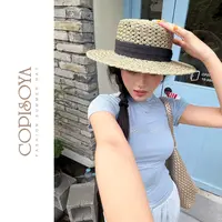 COPISOYA/凯佩詩雅「南法老钱」平顶遮阳夏季空气感天然咸草帽XM239