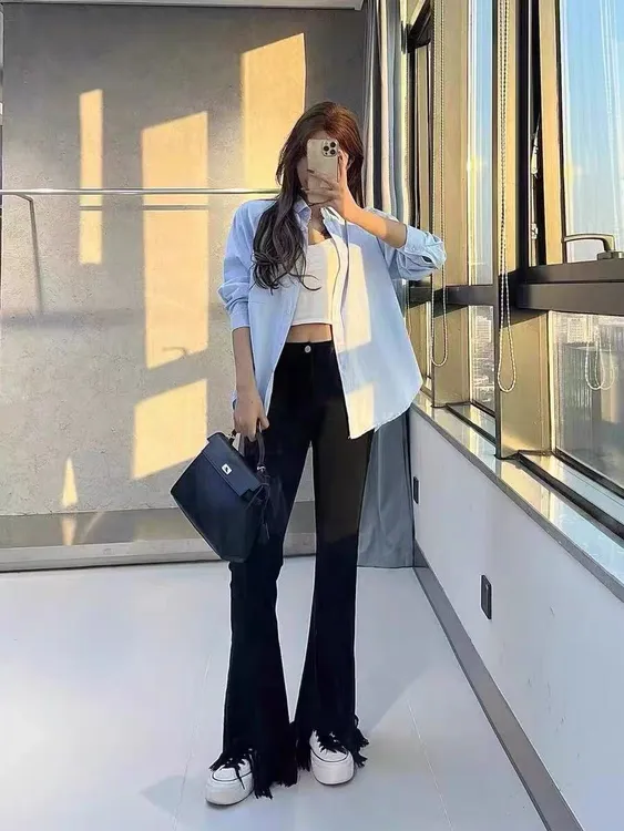 【100%纯棉】早春新款长袖衬衫女2026显瘦百搭慵懒风秋冬衬衣打底