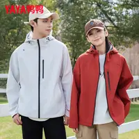 YAYA/鸭鸭女装短外套户外休闲风上衣情侣连帽运动透气YF4P001037P