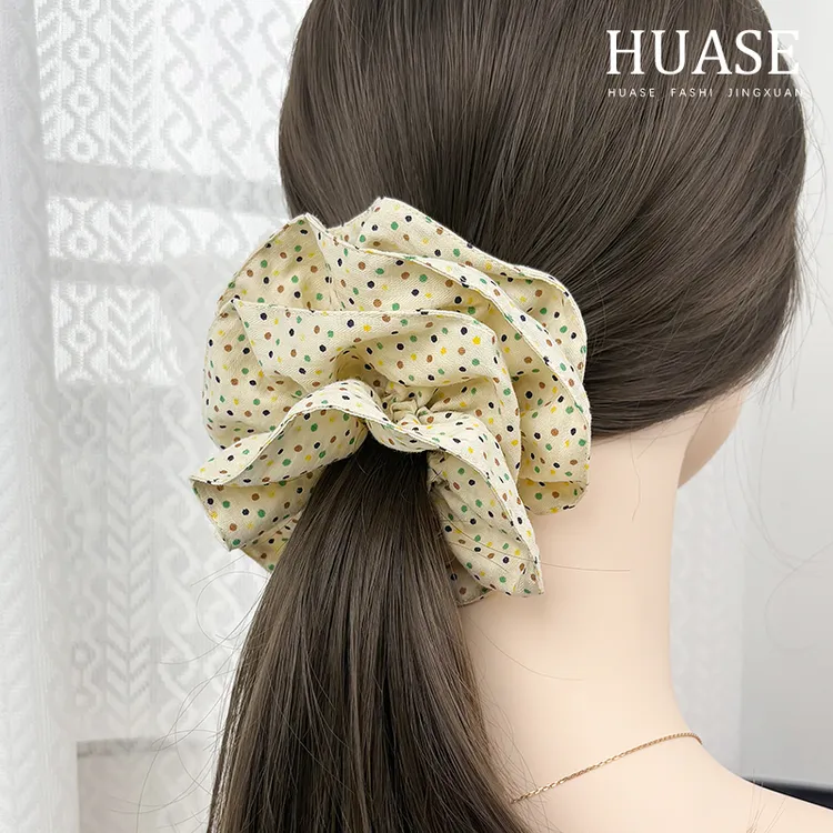 HUASE 可爱百搭头花少女大肠发圈甜美学院风小清晰头绳超仙时尚夏