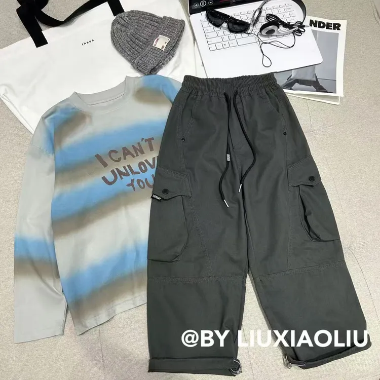 杭州六小六正版BY LIUXIAOLIU秋季儿童工装长裤17430