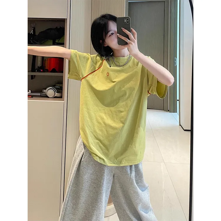 美式山系运动速干男士短袖夏季薄款冰丝凉感户外t恤情侣ins骑行服