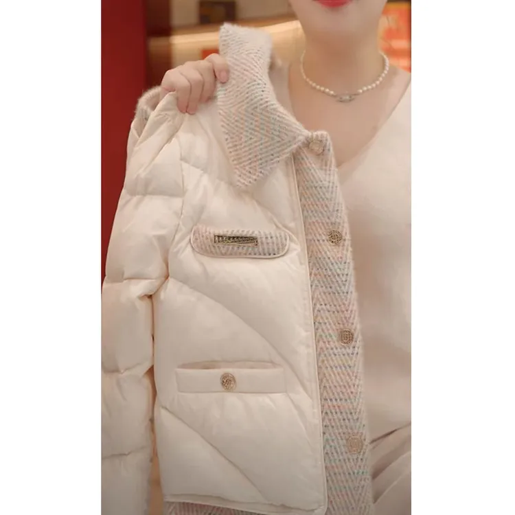 2025秋冬设计感小香风洋气宽松保暖棉服女夹绵加厚显瘦翻领外套