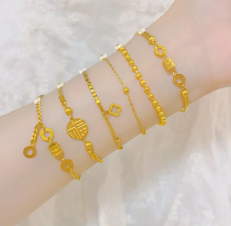 钛钢手链 小蛮腰手链女仿真金色轻奢小众高级感精致百搭手环手饰