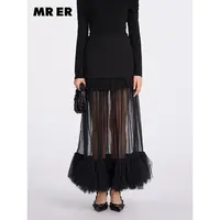 【达人专属】设计感镂空中长款半身裙R5A60511