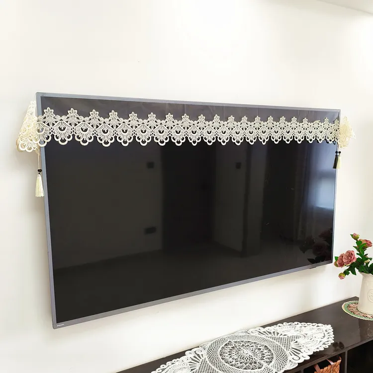 网纱蕾丝电视机防尘盖布开机不取电视遮盖布盖巾高级感电视防尘罩商品图